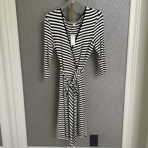 Banana Republic Black and White Striped Dress